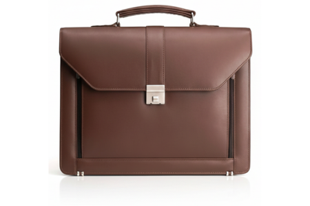 Premium Textured Brown Leather Office Briefcase