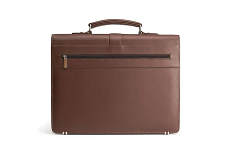 Premium Textured Brown Leather Office Briefcase