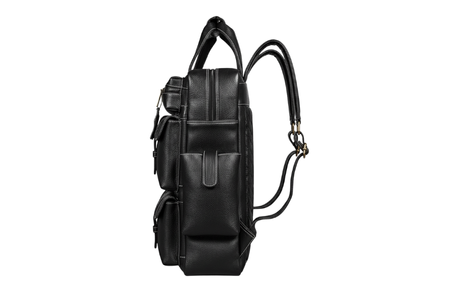 Genuine Black Leather Backpack