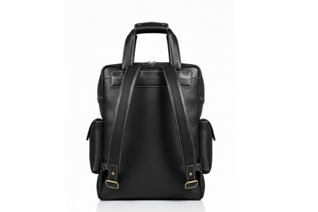 Genuine Black Leather Backpack