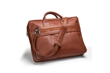 Premium Brown Leather Executive Laptop Bag