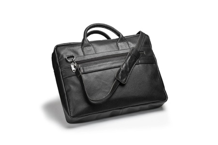 Classic Black Leather Laptop Shoulder Bag