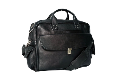 Elegant Black Leather Laptop Shoulder Bag