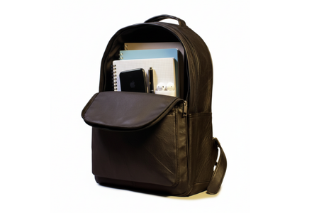 Classic Chocolate Brown Leather Backpack