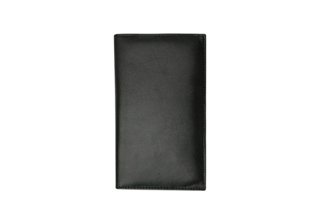 Men’s Black Leather Long Bifold Wallet