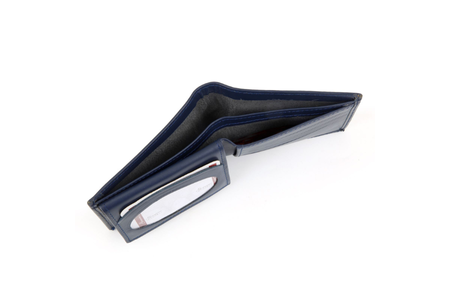 Signature Blue Leather Wallet