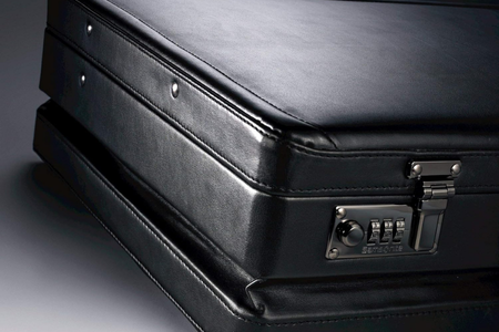 Leather Attache,Breifcase Black, One Size