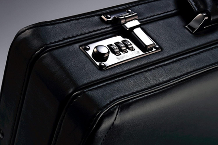 Leather Attache,Breifcase Black, One Size