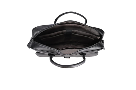 Elegant Black Leather Laptop Shoulder Bag
