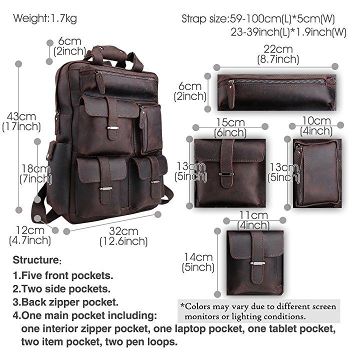 Genuine Leather  BACKPACK Traveler Upgrade Backpack Travel Rucksack Unisex Rustic Vintage Backpack