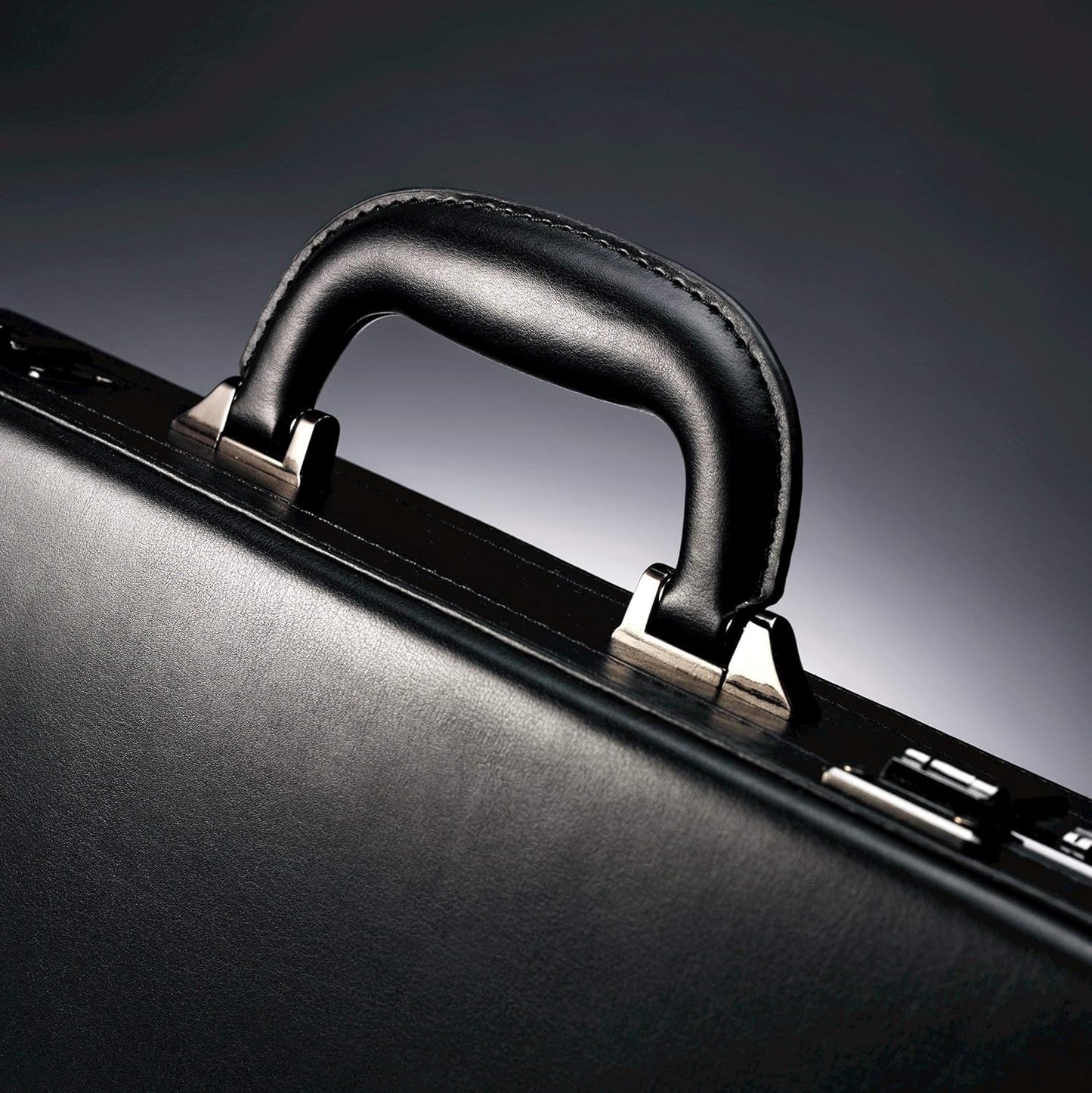 Leather Attache,Breifcase Black, One Size
