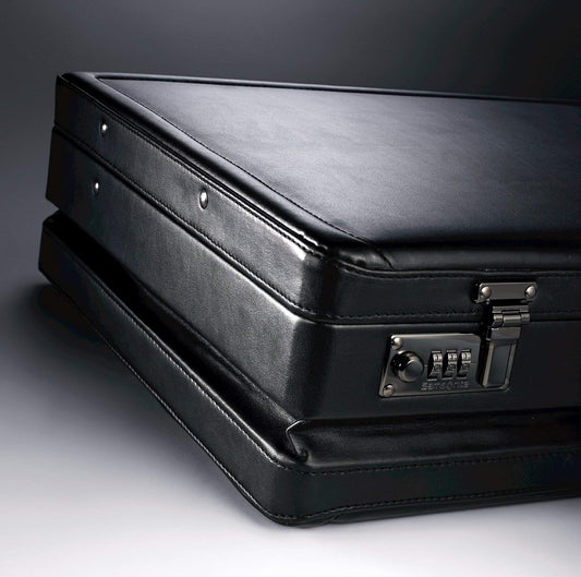 Leather Attache,Breifcase Black, One Size