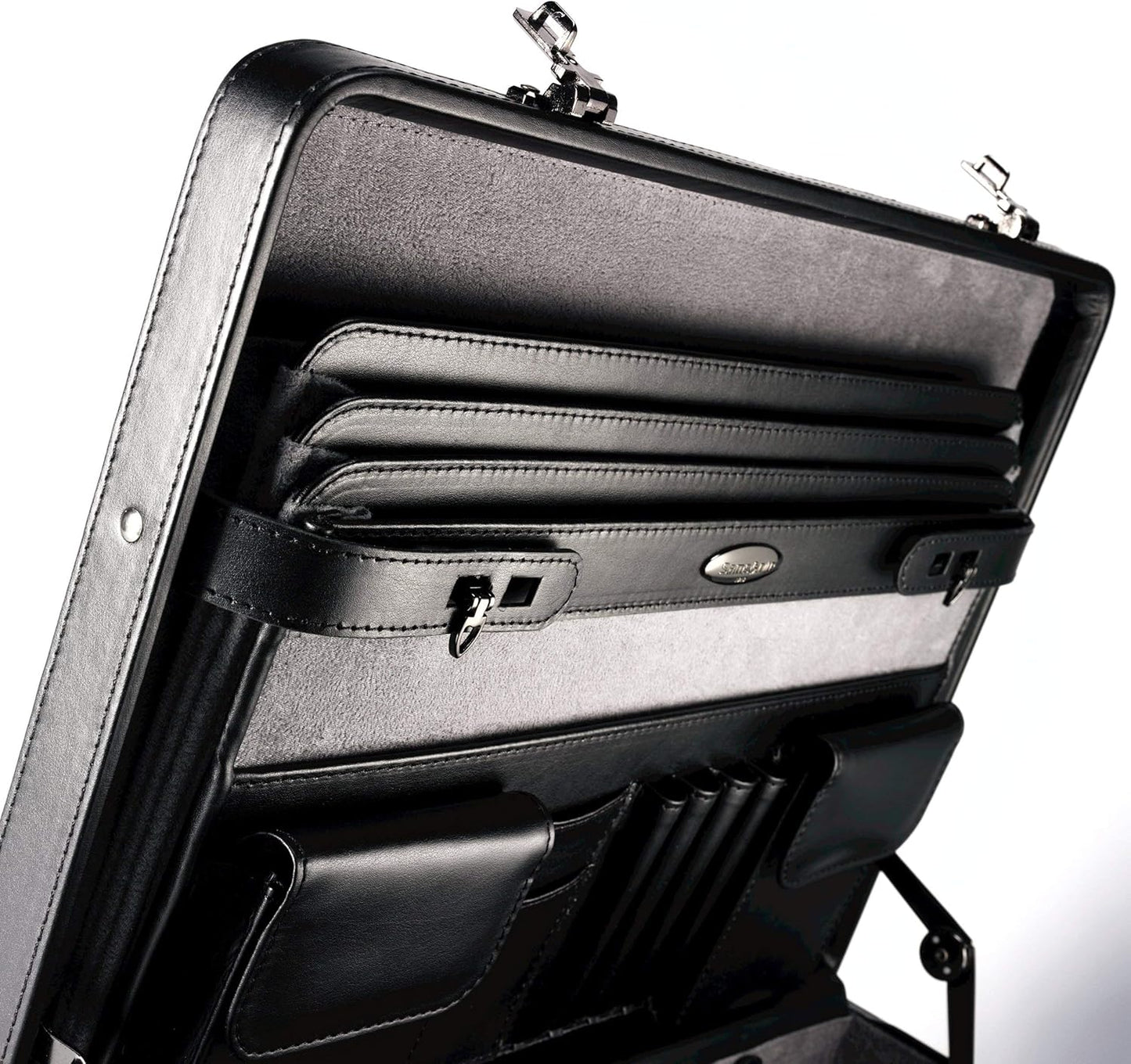 Leather Attache,Breifcase Black, One Size