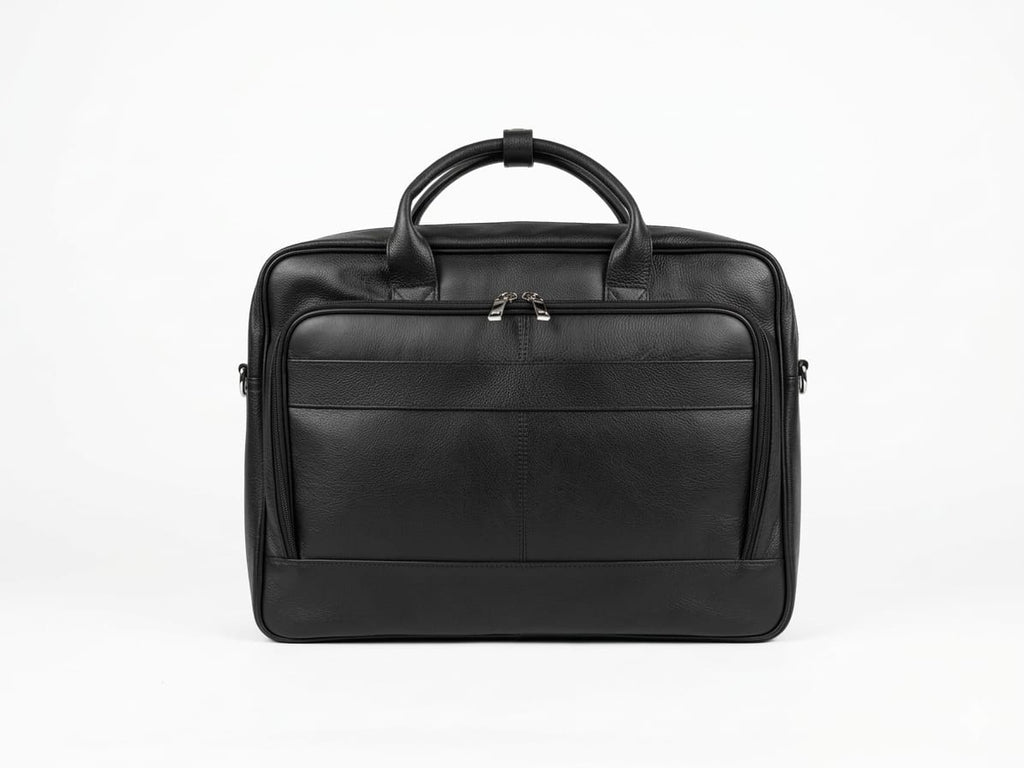 Vanguard Black Leather Laptop Bag