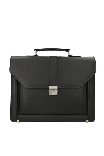 Premium Textured Brown Leather Office Briefcase