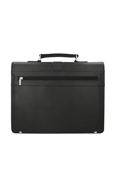 Premium Textured Brown Leather Office Briefcase