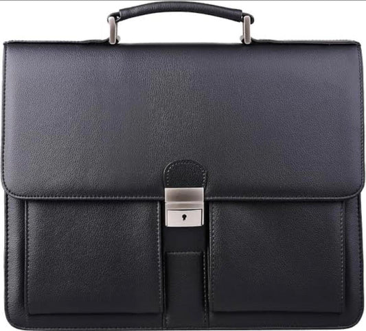 Mens New Leather Attache Briefcase Traditional Messenger Lawyer Bag