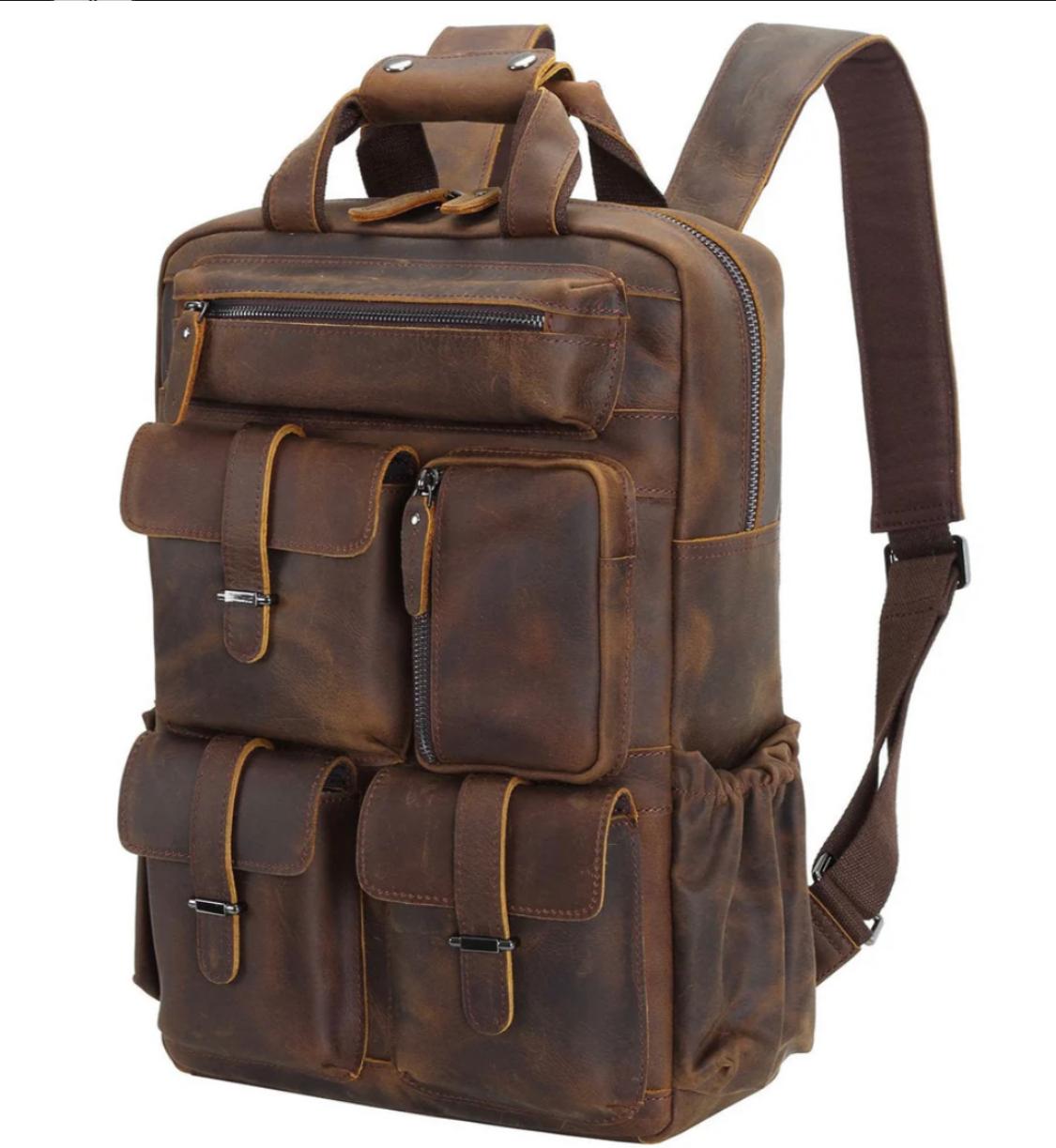 Genuine Leather  BACKPACK Traveler Upgrade Backpack Travel Rucksack Unisex Rustic Vintage Backpack