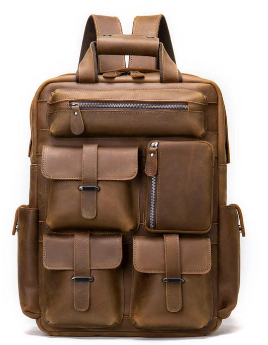 Genuine Leather  BACKPACK Traveler Upgrade Backpack Travel Rucksack Unisex Rustic Vintage Backpack