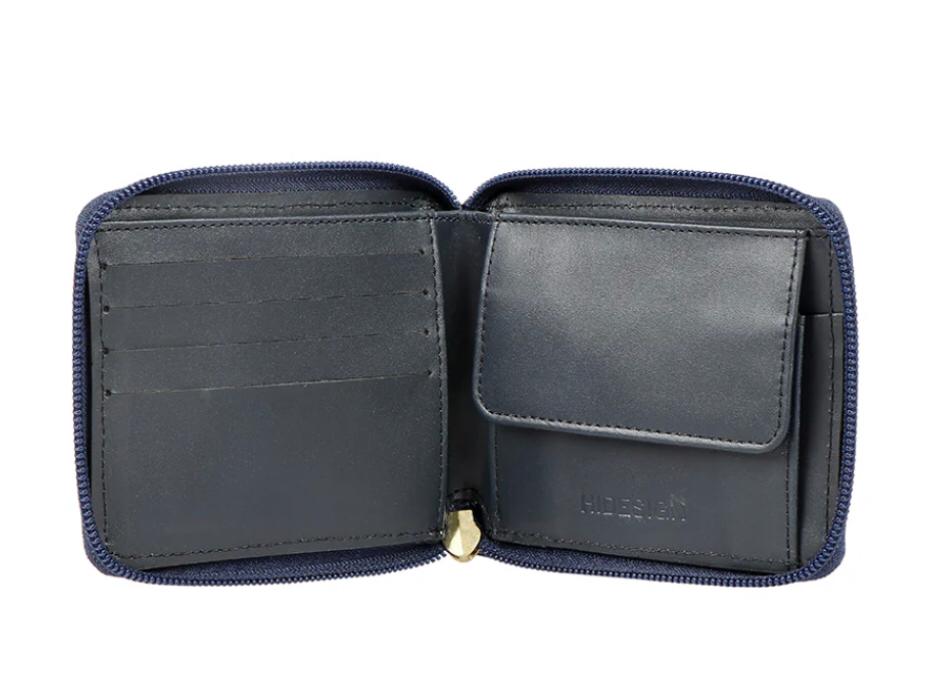 Mens Genuine Leather Zipper Wallet , Bi-fold Secure Zip Around Wallets, Multi Credit Card Holder Pockets (black)