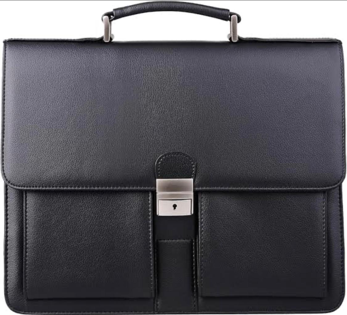Mens New Leather Attache Briefcase Traditional Messenger Lawyer Bag